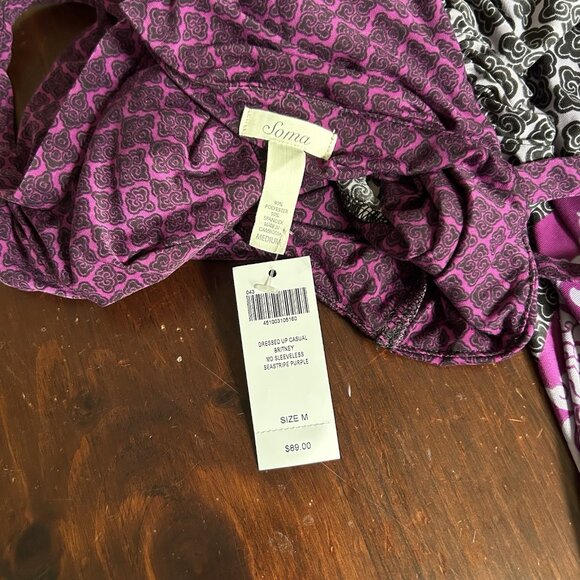 Soma Britney Maxi Patchwork Bandana Dress NEW Medium Purple Whimsigoth Milkmaid - Picture 5 of 10